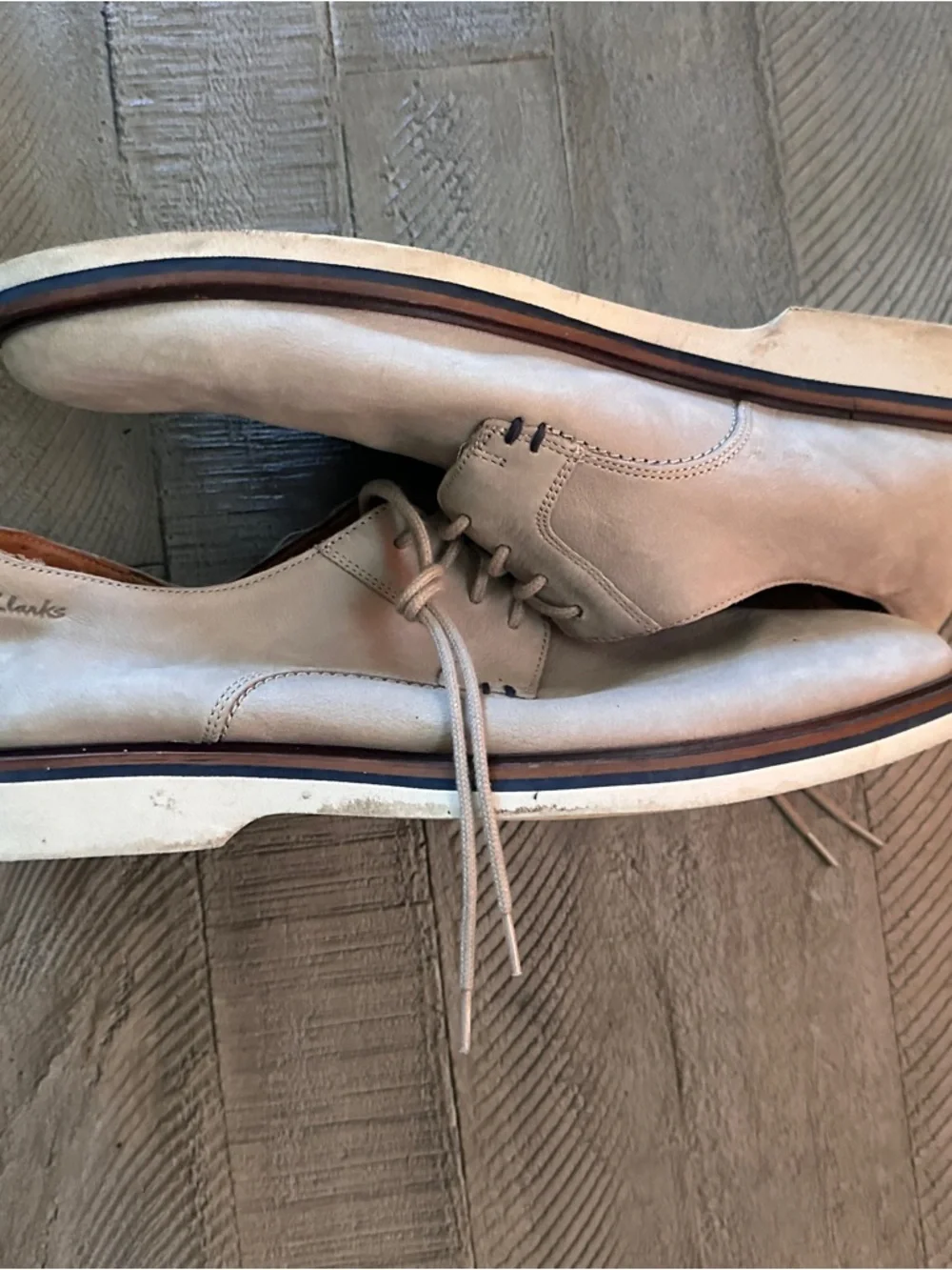 Clarks Collection Men’s Tan Leather Oxford Shoes Size 9.5 Extreme Comfort